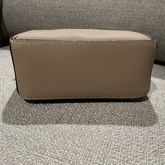 Mini Geo Panel Structured Bicolor Top Handle Bag - Taupe & Brown - Picture 13 of 13